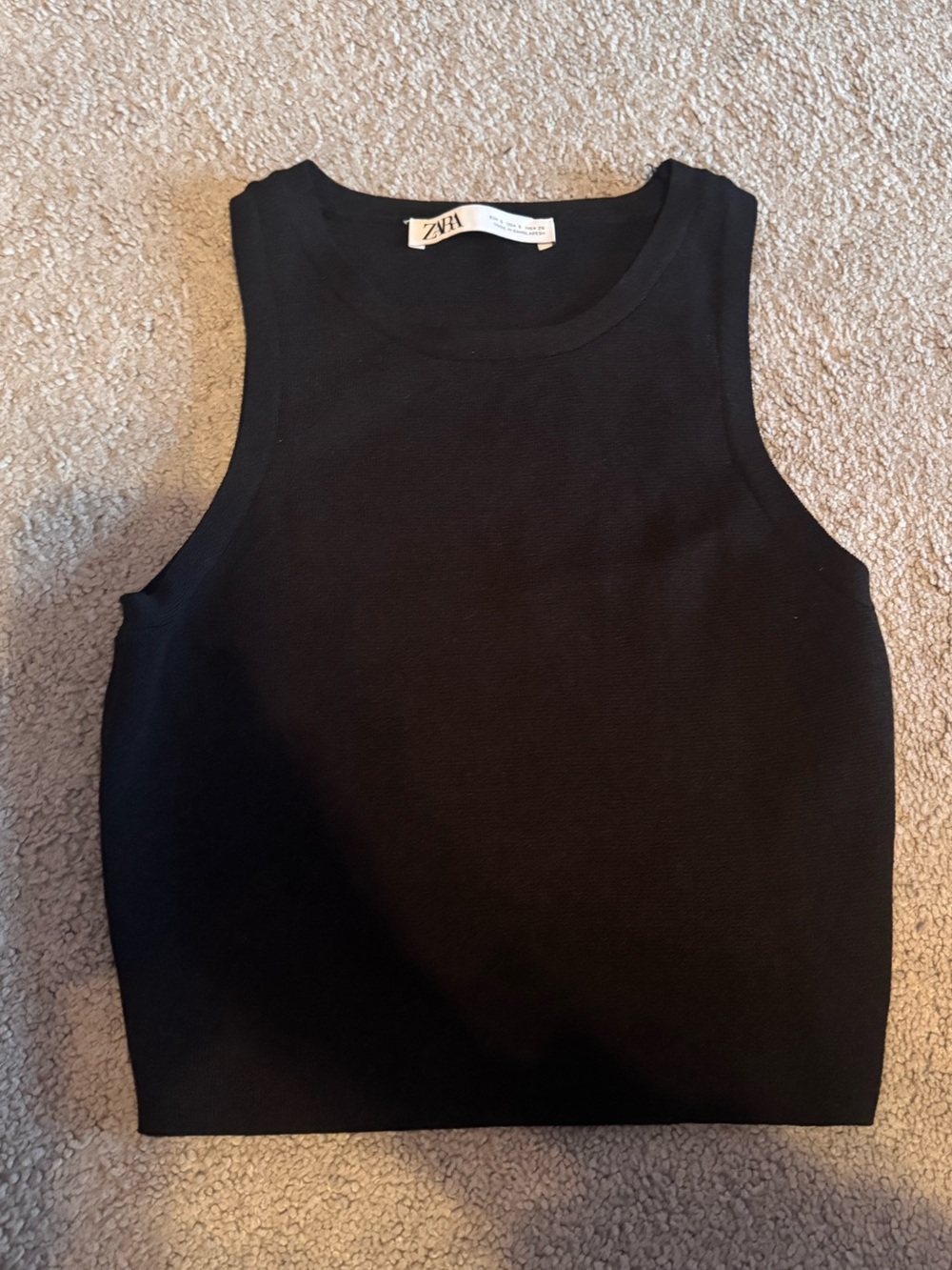 Black Zara Cropped Tank Top